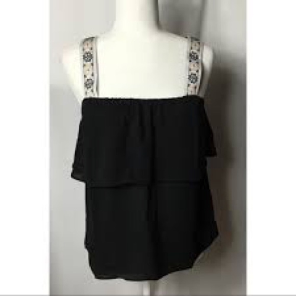 J.CREW FACTORY Black Embroidered Tank Top, Size 6 - Picture 9 of 9